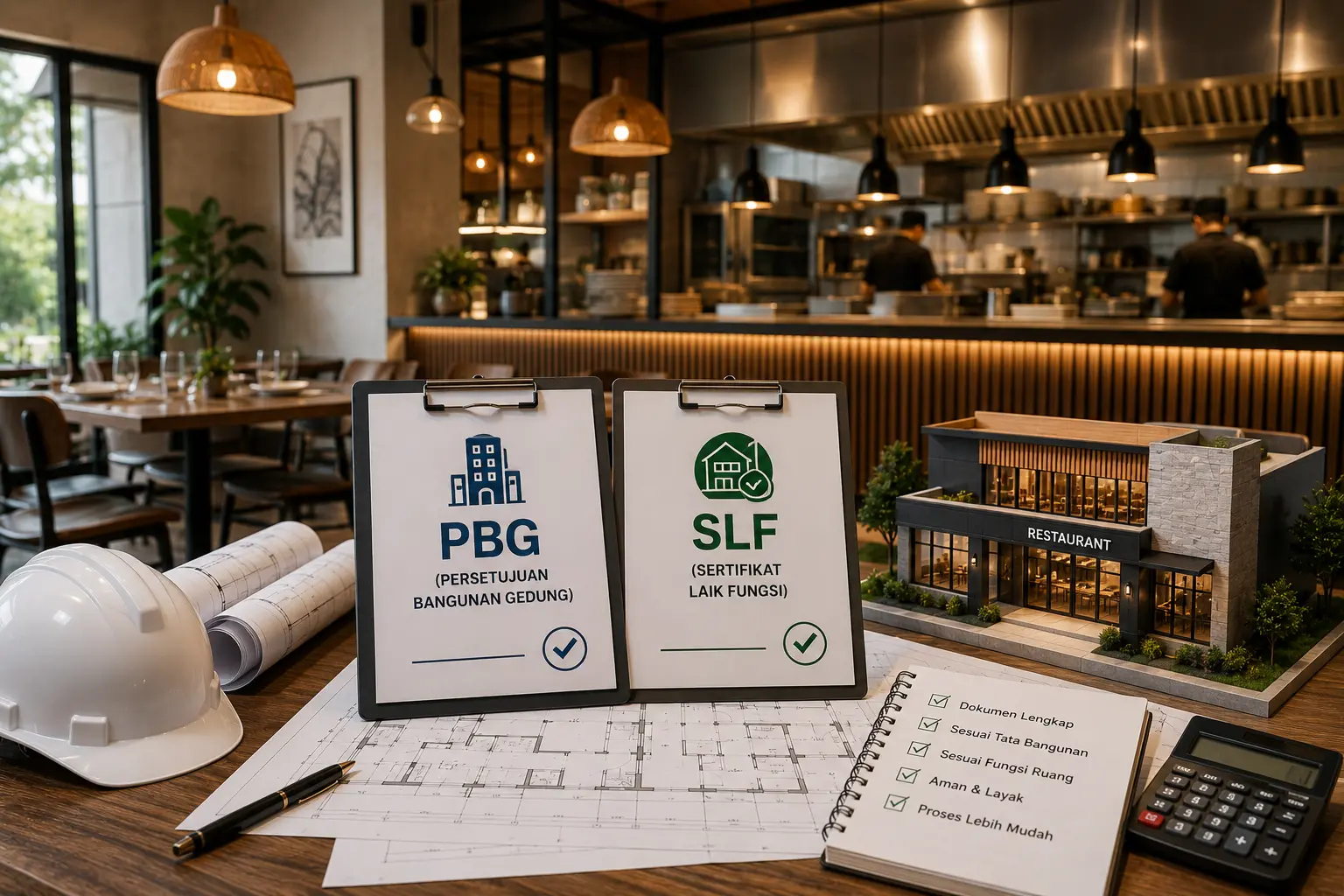 Suasana restoran modern dengan interior elegan